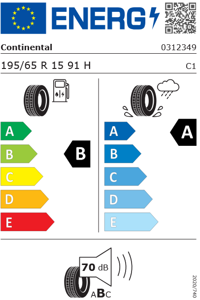 195/65R15 91H UltraContact Continental