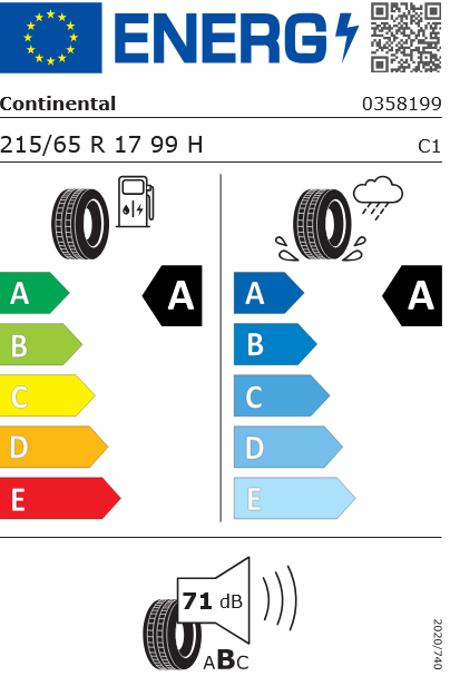 215/65R17 99H EcoContact 6 AO Continental