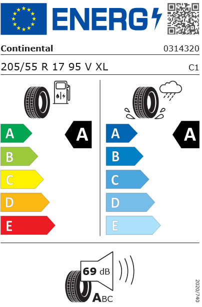 205/55R17 95V UltraContact CRM FR XL Continental