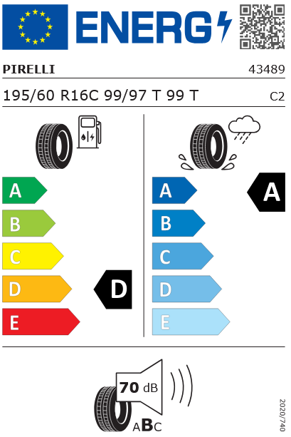 195/60R16 99T Carrier C Pirelli